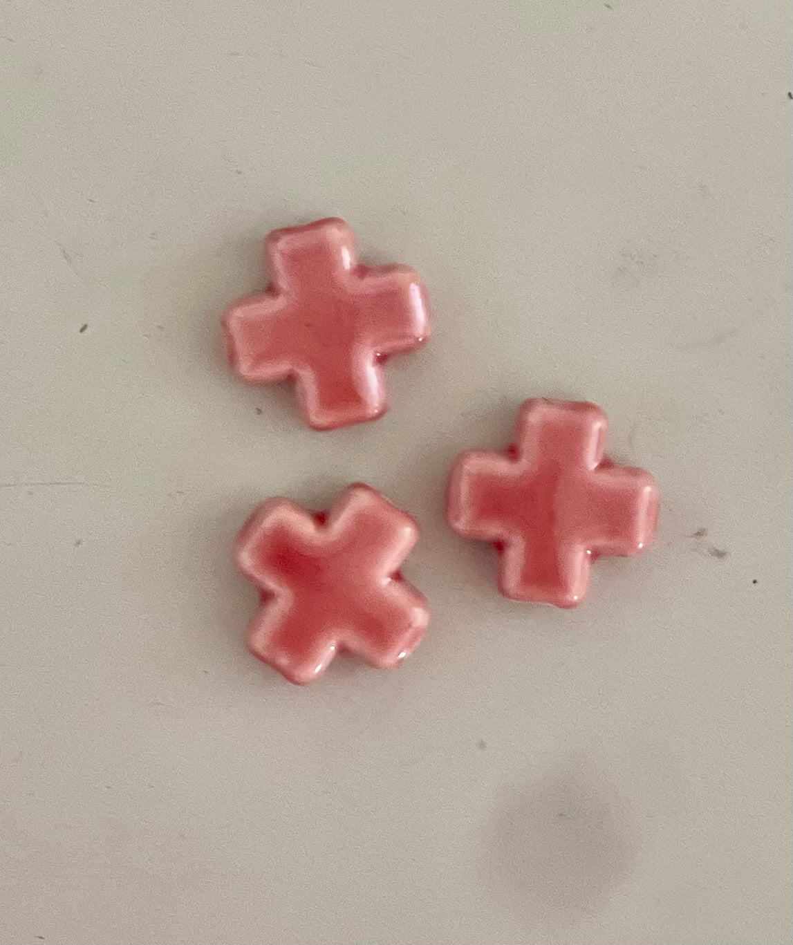 BOLD Necklace with Ceramic Cross Pendant -