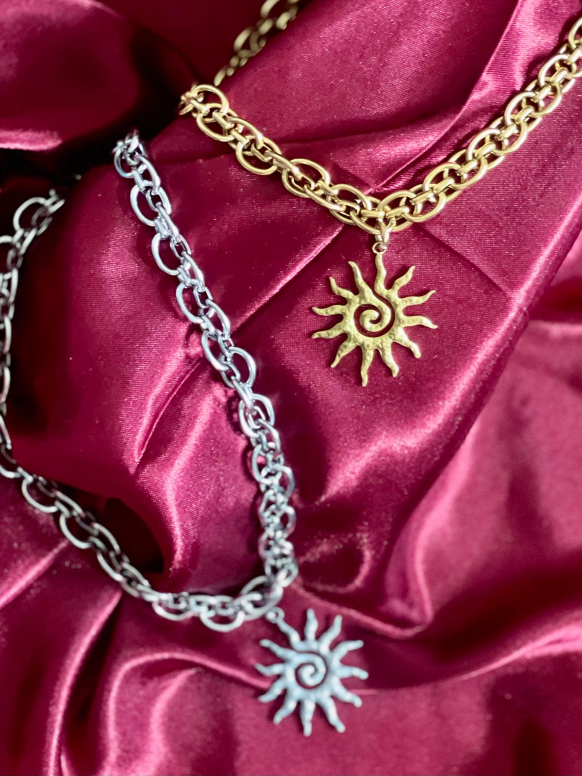 MAZE Chain Necklace with SUN Pendant