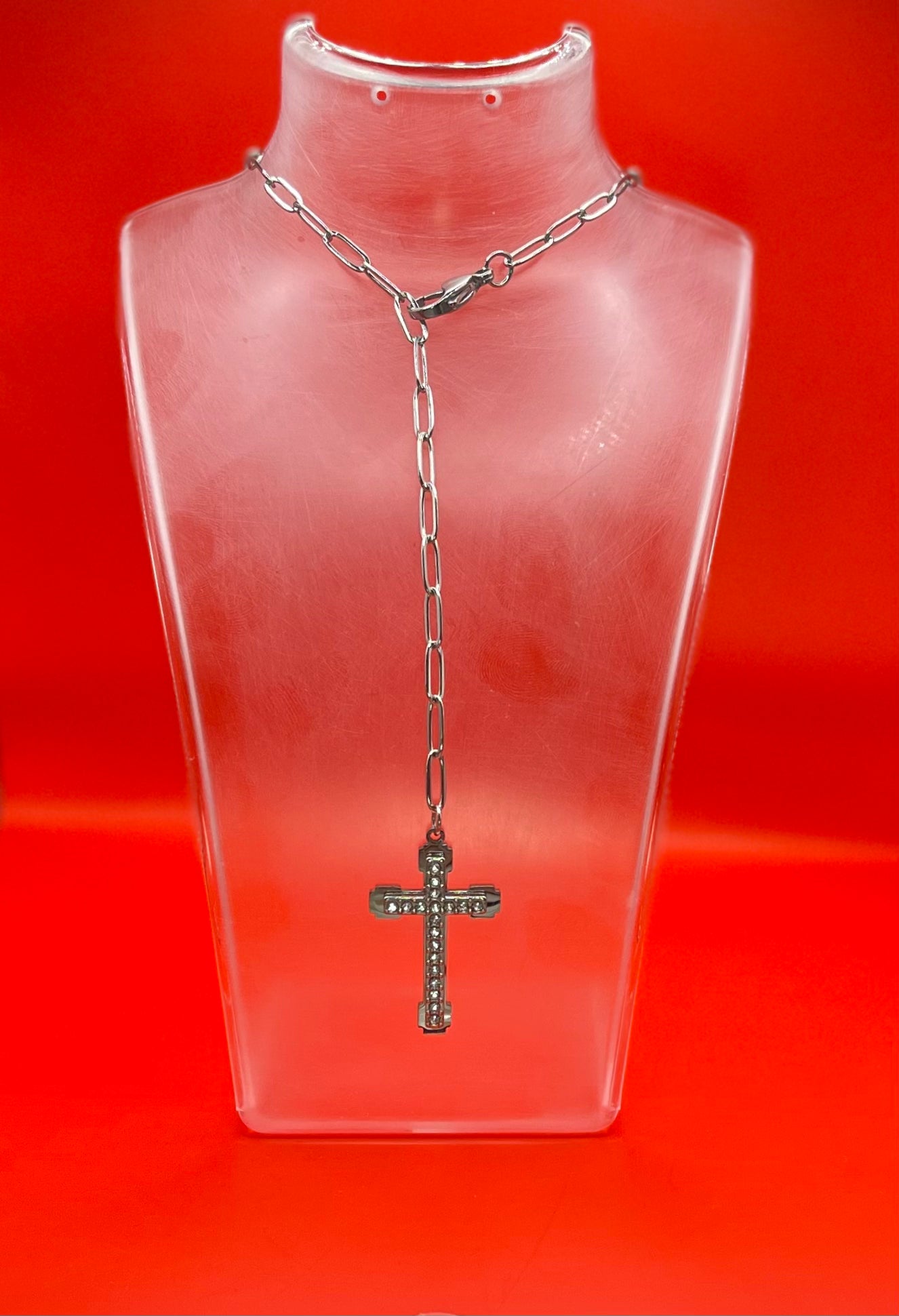 Collana PURITY con ciondolo CROCE in zirconi cubici