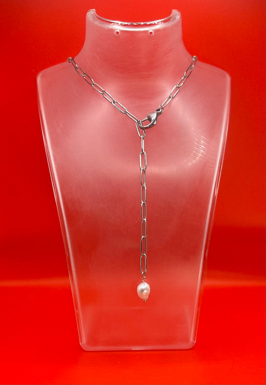 Collana PURITY con pendente in perla d'acqua dolce